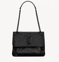Quilted Chain Shoulder Bag – Black