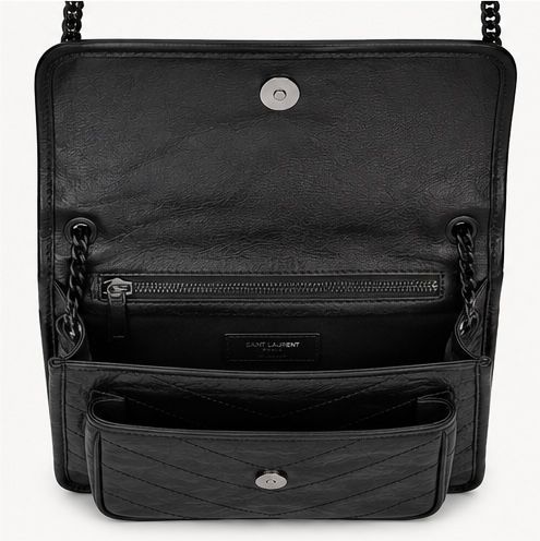 Quilted Chain Shoulder Bag – Black