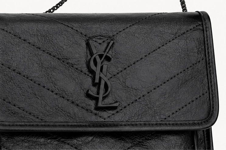 Quilted Chain Shoulder Bag – Black