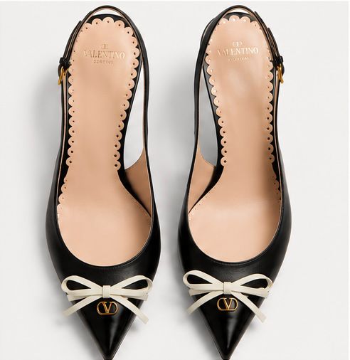 Bow Slingback Pumps – Black