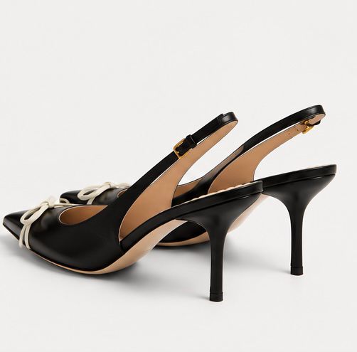 Bow Slingback Pumps – Black