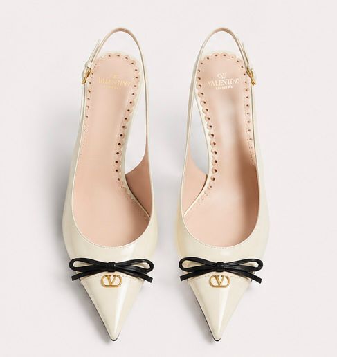 Bow Slingback Pumps – Ivory