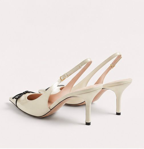 Bow Slingback Pumps – Ivory