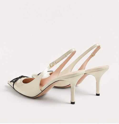 Bow Slingback Pumps – Ivory
