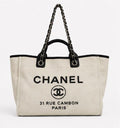 Canvas Chain Tote – Beige