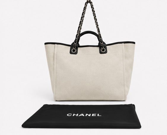 Canvas Chain Tote – Beige