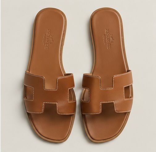 Classic Leather Slide Sandals – Gold