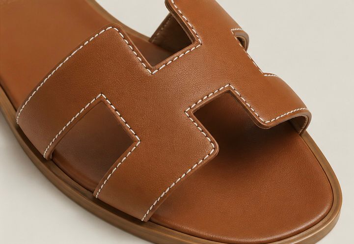 Classic Leather Slide Sandals – Gold