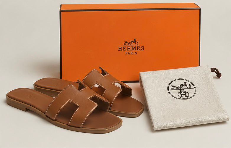 Classic Leather Slide Sandals – Gold