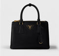 Black Structured Leather Handbag