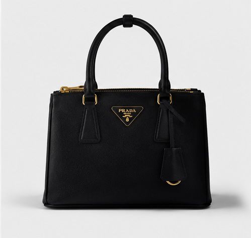 Black Structured Leather Handbag