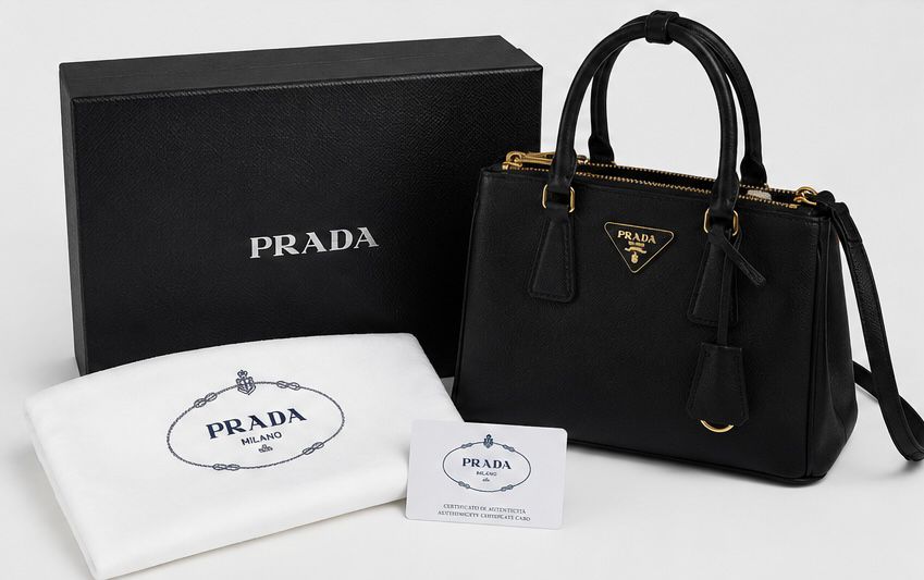 Black Structured Leather Handbag