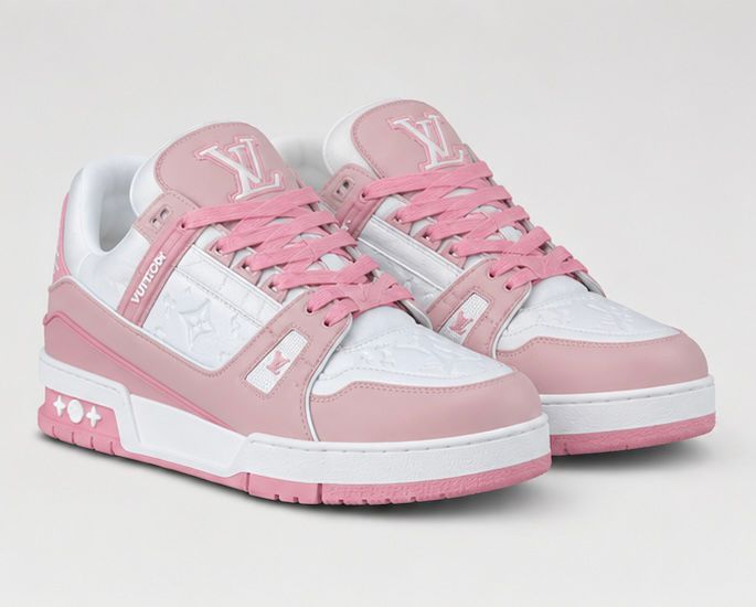 Premium Court Sneakers – Pink & White