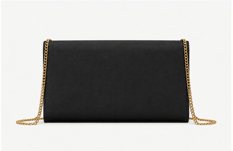 Signature Chain Clutch – Black