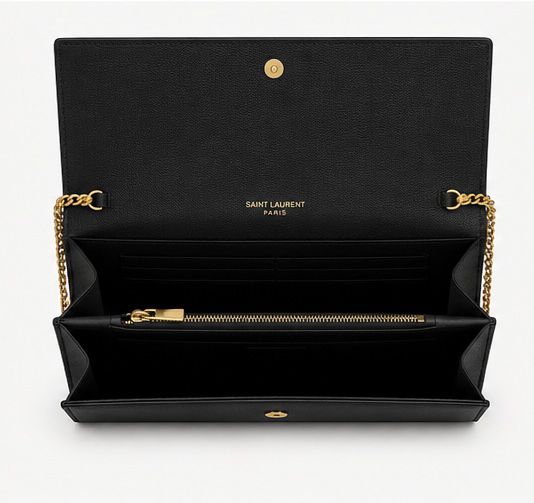 Signature Chain Clutch – Black