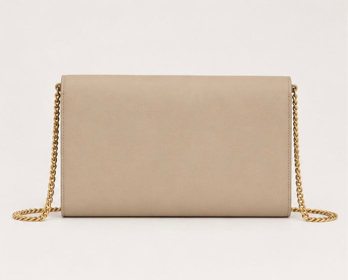 Elegant Chain Clutch – Sand Beige