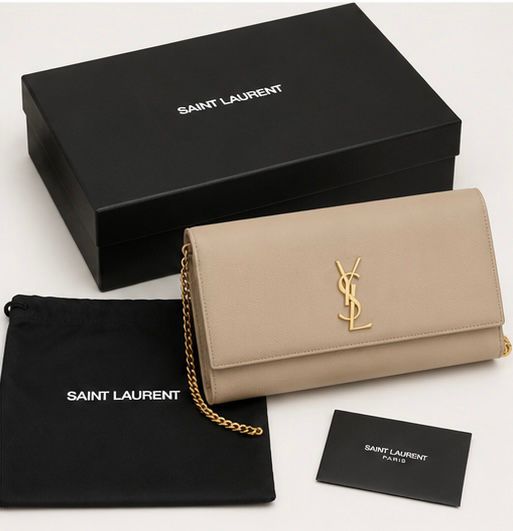 Elegant Chain Clutch – Sand Beige