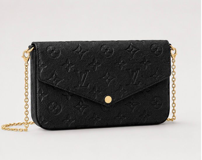 Monogram Envelope Clutch – Midnight Black