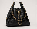 Quilted Chain Bucket Bag – Noir Gold