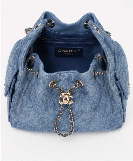 Denim Chain Bucket Bag – Sky Blue