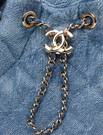 Denim Chain Bucket Bag – Sky Blue