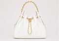 Ivory Quilted Chain Tote – Pearl White