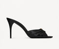 Noir Pleated Heel Mule