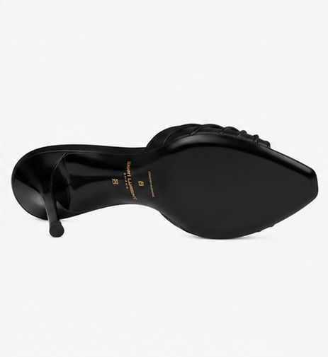 Noir Pleated Heel Mule