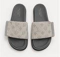Monogram Comfort Slides – Silver Grey