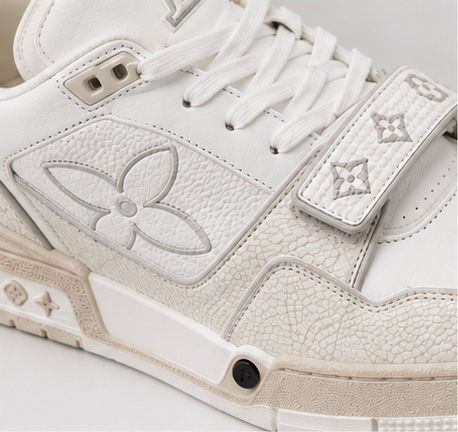 Monogram Strap Sneakers – White