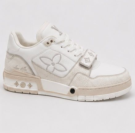Monogram Strap Sneakers – White