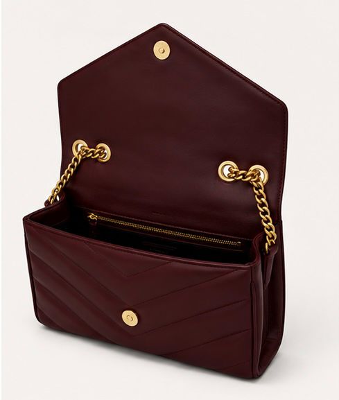 Bordeaux Luxe Chain Shoulder Bag – Wine Red