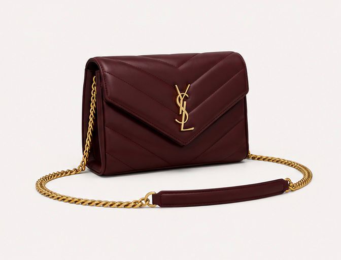 Bordeaux Luxe Chain Shoulder Bag – Wine Red