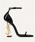 Midnight Sculpt Patent Heels – Black