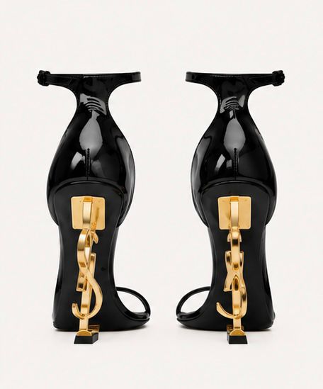 Midnight Sculpt Patent Heels – Black