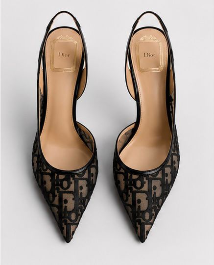Monogram Grace Slingback Heels – Noir Mesh