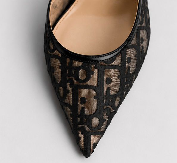 Monogram Grace Slingback Heels – Noir Mesh
