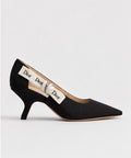 Noir Ribbon Pointed Heels – Black