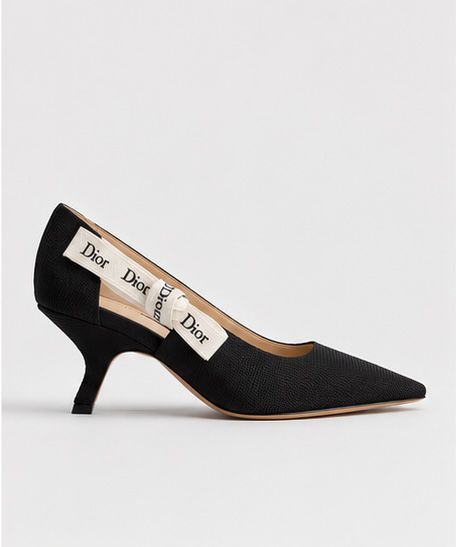 Noir Ribbon Pointed Heels – Black