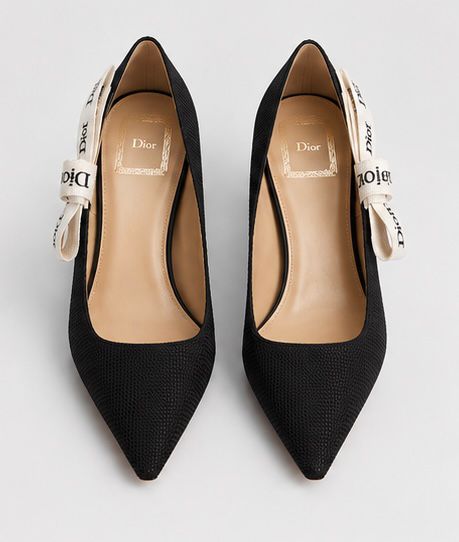 Noir Ribbon Pointed Heels – Black