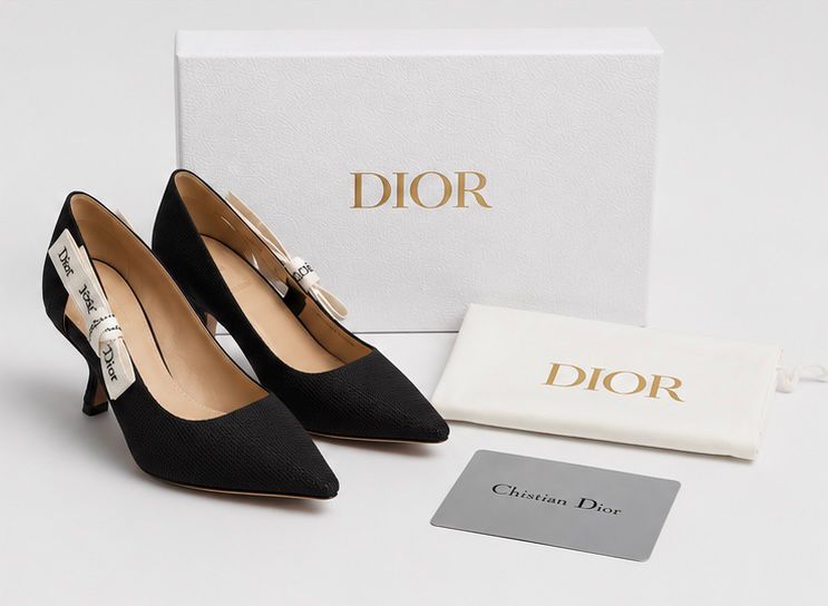 Noir Ribbon Pointed Heels – Black