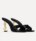 Midnight Sculpted Heel Mule Sandals