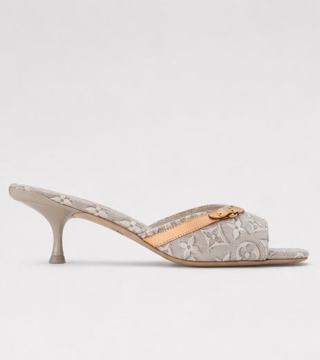 Soft Sand Monogram Slide Heels