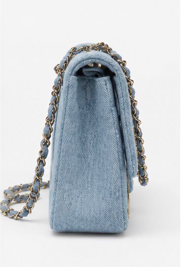 Sky Bloom Embroidered Denim Shoulder Bag